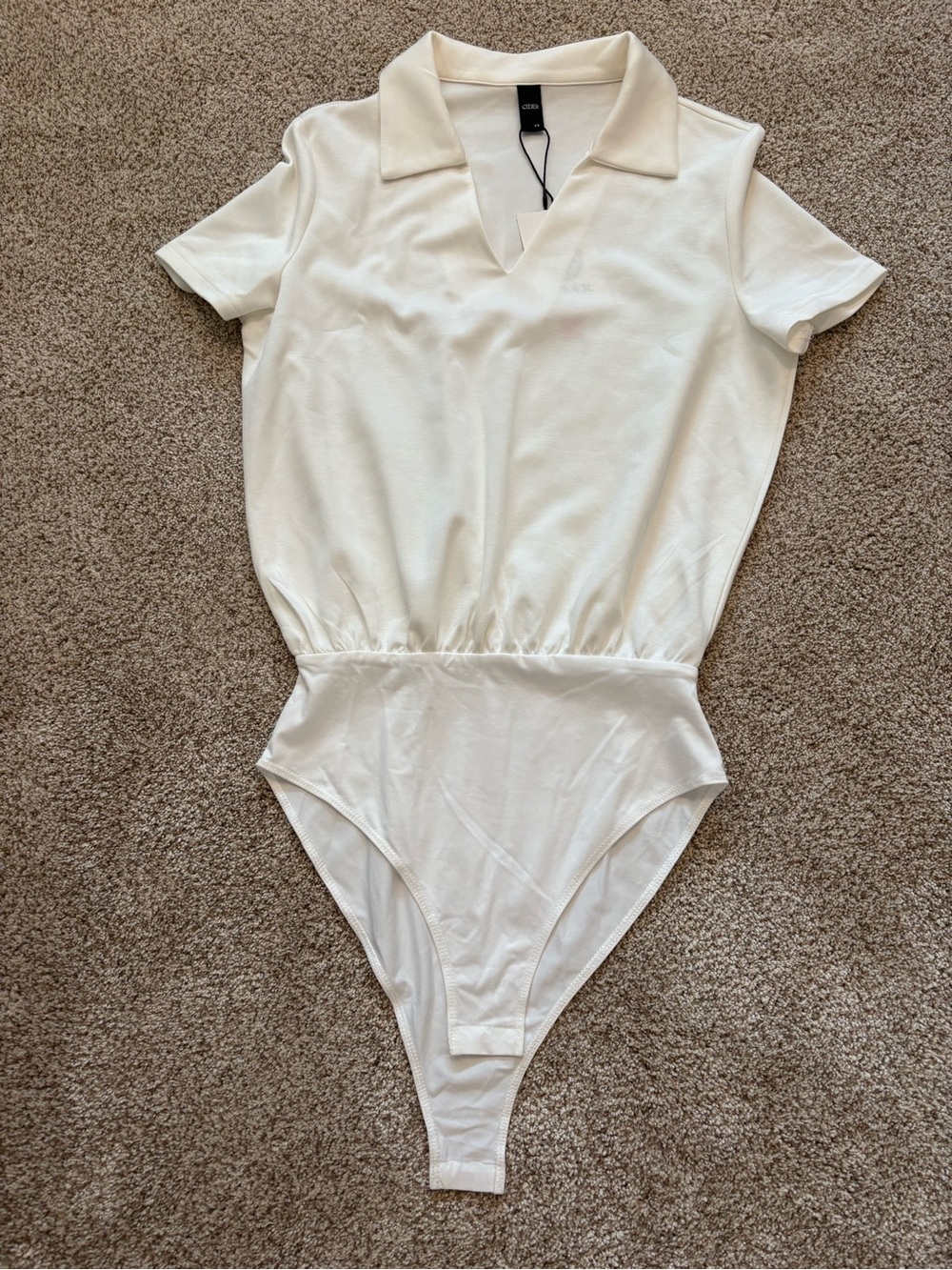 NWT CIDER White Collared Bodysuit – XS